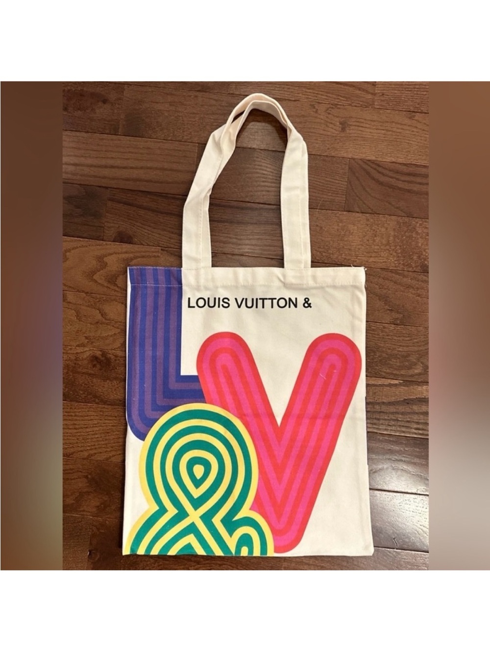 Louis Vuitton Cream Canvas Graphic Tote with Multicolor Print